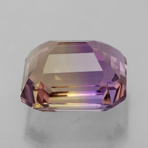 Ametrina naturale bicolore da 8,32 ct, taglio smeraldo, VVS