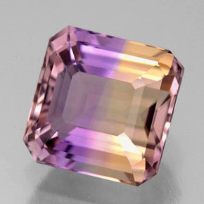 Ametrina naturale bicolore da 5,91 ct, taglio smeraldo, VVS