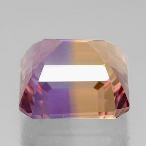 Ametrina naturale bicolore da 5,91 ct, taglio smeraldo, VVS