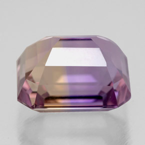Ametrina naturale bicolore da 5,90 ct, taglio smeraldo, VVS