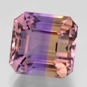Ametrina naturale bicolore da 8,63 ct, taglio smeraldo, VVS-VS