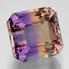 Ametrina naturale bicolore da 8,63 ct, taglio smeraldo, VVS-VS