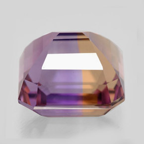 Ametrina naturale bicolore da 8,63 ct, taglio smeraldo, VVS-VS