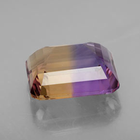 Ametrina naturale bicolore da 10,02 ct, taglio smeraldo, VVS