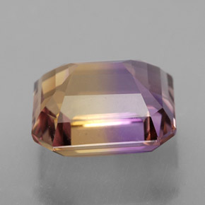 Ametrina naturale bicolore da 8,16 ct, taglio smeraldo, VVS
