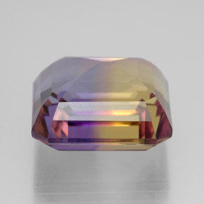 Ametrina naturale bicolore da 11,38 ct, taglio smeraldo, VVS