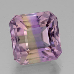 Ametrina naturale bicolore da 6,36 ct, taglio smeraldo, VVS