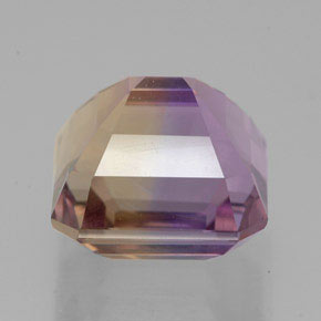 Ametrina naturale bicolore da 6,36 ct, taglio smeraldo, VVS