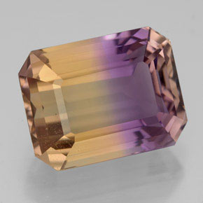 Ametrina naturale bicolore da 8,94 ct, taglio smeraldo, VVS-VS