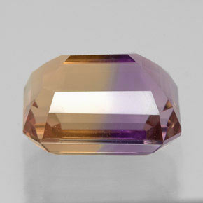 Ametrina naturale bicolore da 8,94 ct, taglio smeraldo, VVS-VS