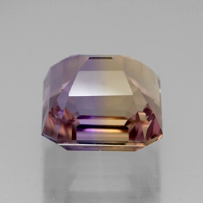 Ametrina naturale bicolore da 5,66 ct, taglio smeraldo, VVS