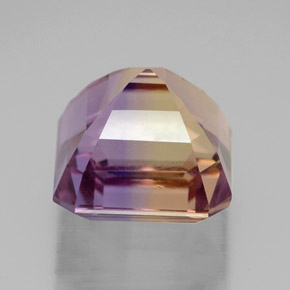 Ametrina naturale bicolore da 7,68 ct, taglio smeraldo, VVS