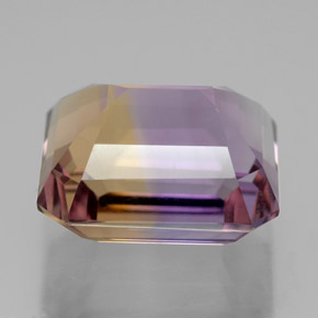 Ametrina naturale bicolore da 9,78 ct, taglio smeraldo, VVS