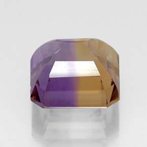 Ametrina naturale bicolore da 10,91 ct, taglio smeraldo, VVS
