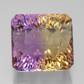 Ametrina naturale bicolore da 13,95 ct, taglio smeraldo, VVS-VS