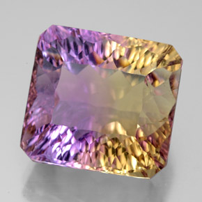 Ametrina naturale bicolore da 13,95 ct, taglio smeraldo, VVS-VS