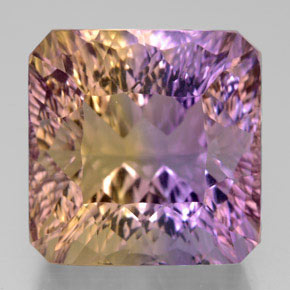 Ametrina naturale bicolore da 14,05 ct, taglio smeraldo, VVS
