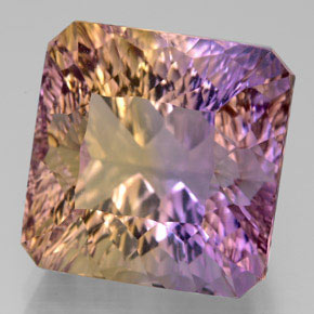 Ametrina naturale bicolore da 14,05 ct, taglio smeraldo, VVS