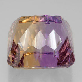 Ametrina naturale bicolore da 14,05 ct, taglio smeraldo, VVS
