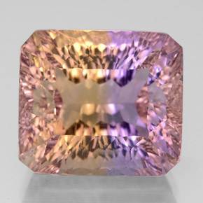 Ametrina naturale bicolore da 14,66 ct, taglio smeraldo, VVS