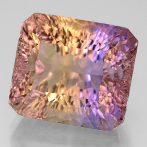 Ametrina naturale bicolore da 14,66 ct, taglio smeraldo, VVS