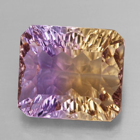 Ametrina naturale bicolore da 12,08 ct, taglio smeraldo, VVS