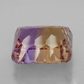 Ametrina naturale bicolore da 12,08 ct, taglio smeraldo, VVS