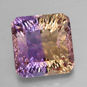 Ametrina naturale bicolore da 12,03 ct, taglio smeraldo, VVS