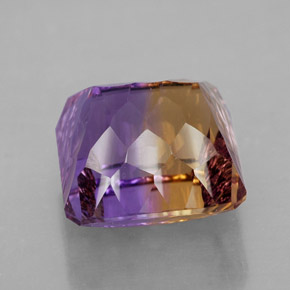 Ametrina naturale bicolore da 13,93 ct, taglio smeraldo, VVS