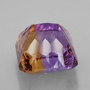 Ametrina naturale bicolore da 14,07 ct, taglio smeraldo, VVS