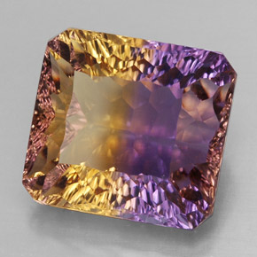 Ametrina naturale bicolore da 13,32 ct, taglio smeraldo, VVS