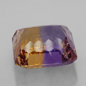 Ametrina naturale bicolore da 13,32 ct, taglio smeraldo, VVS