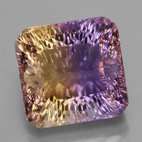 Ametrina naturale bicolore da 15,03 ct, taglio smeraldo, VVS
