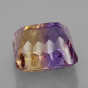 Ametrina naturale bicolore da 15,03 ct, taglio smeraldo, VVS