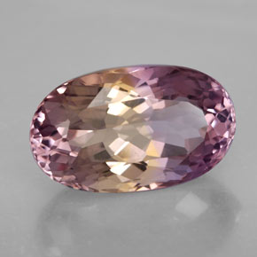 Ametrina naturale bicolore da 13,60 ct, taglio ovale, VVS