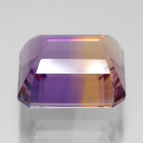 Ametrina naturale bicolore da 11,07 ct, taglio smeraldo, VS