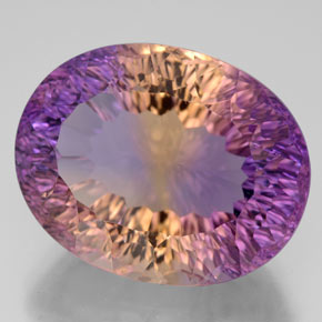 Ametrino Bicolore naturale da 17.43 ct, Taglio ovale, VVS