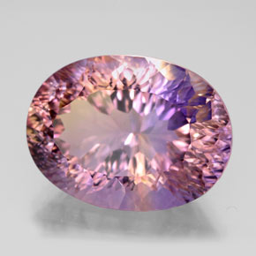 Ametrina naturale bicolore da 10,85 ct, taglio ovale, VVS