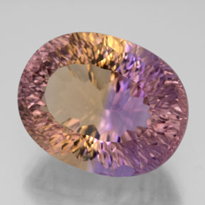 Ametrina naturale bicolore da 13,60 ct, taglio ovale, IF