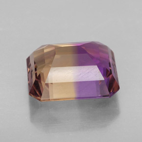 Ametrina naturale bicolore da 6,19 ct, taglio smeraldo, VVS