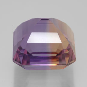 Ametrina naturale bicolore da 12,03 ct, taglio smeraldo, VVS