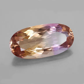 Ametrina naturale bicolore da 18,48 ct, taglio ovale, VVS