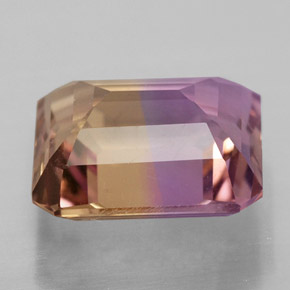 Ametrina naturale bicolore da 4,28 ct, taglio smeraldo, VVS