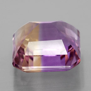 Ametrina naturale bicolore da 4,82 ct, taglio smeraldo, VVS