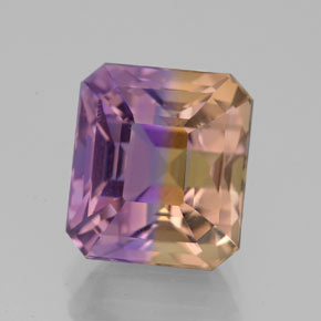 Ametrino Bicolore naturale da 5.80 ct, Taglio smeraldo, VVS