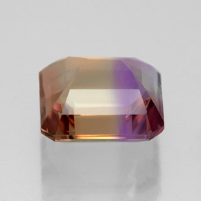 Ametrino Bicolore naturale da 4.67 ct, Taglio smeraldo, VVS