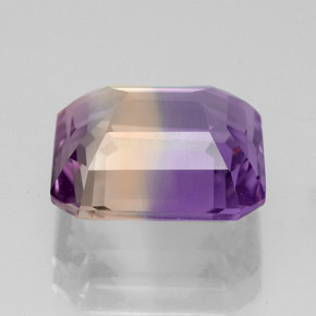 Ametrina naturale bicolore da 5,42 ct, taglio smeraldo, VVS