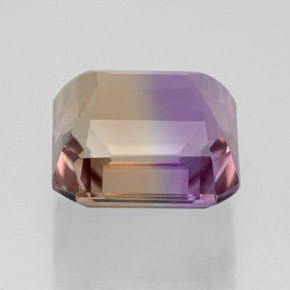 Ametrina naturale bicolore da 6,11 ct, taglio smeraldo, VVS