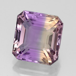 Ametrino Bicolore naturale da 5.58 ct, Taglio smeraldo, VVS