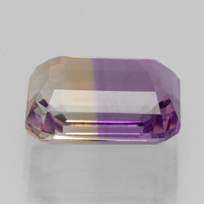 Ametrino Bicolore naturale da 4.11 ct, Taglio smeraldo, VVS
